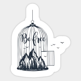 Be Free. Motivational Quote.Creative Illustration Sticker